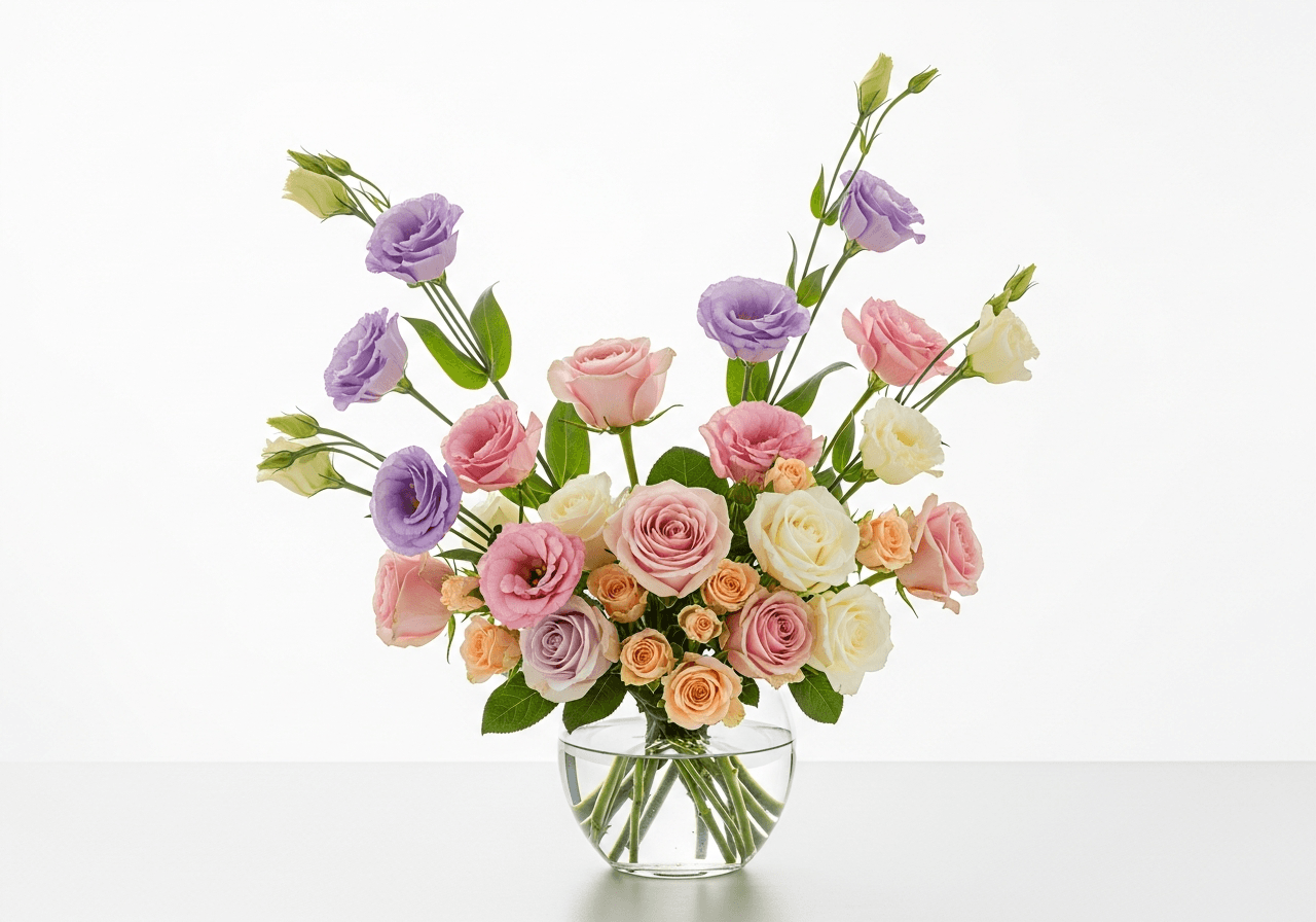 Еустома та троянда оптом